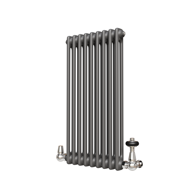 Reggio Anthracite Horizontal Double Column Radiator 800x425mm 1855 BTU - Cast Iron Style - Image 3