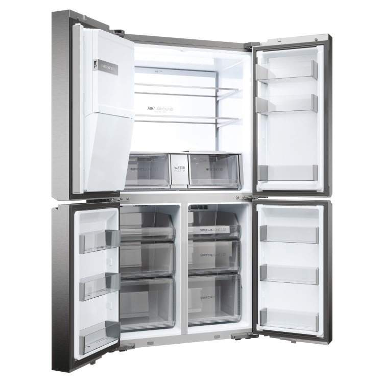 Haier Series 7 601 Litre Four Door American Fridge Freezer - Stainless steel - Image 2