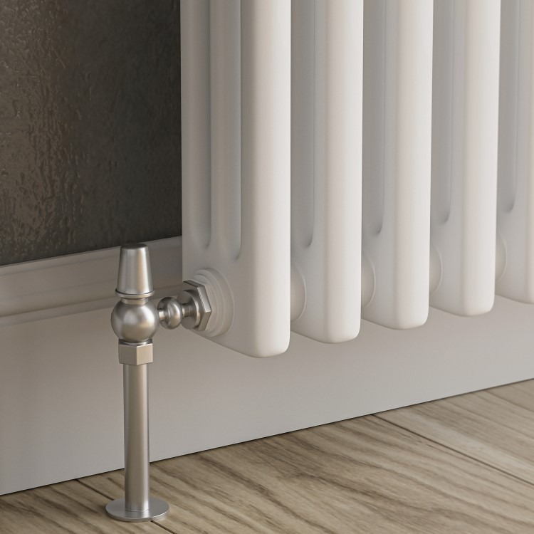 Reggio White Horizontal Triple Column Traditional Radiator 300x425mm 928 BTU - Cast Iron Style - Image 2
