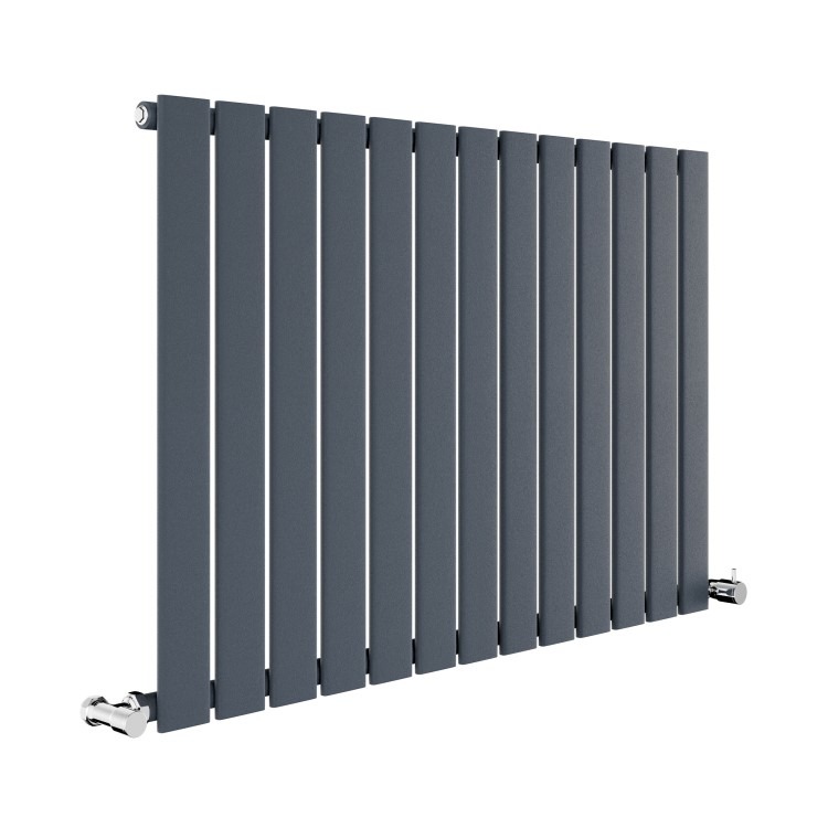 Riace Anthracite Horizontal Flat Designer Radiator 600x884mm Single Panel 2065 BTU - Image 3