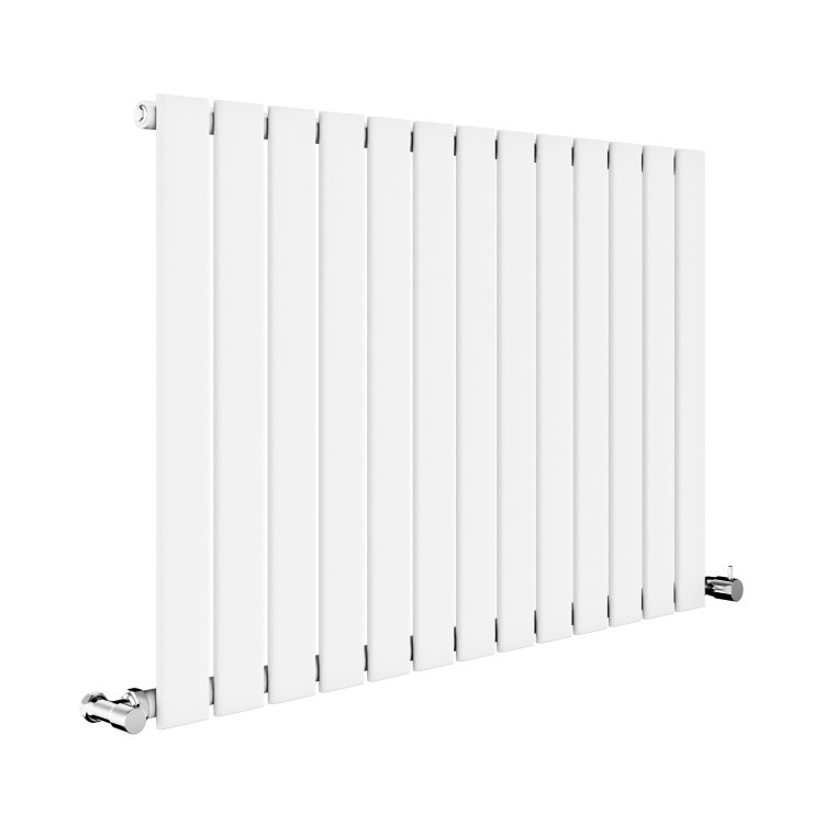 Riace White Horizontal Flat Designer Radiator 600x884mm Single Panel 2065 BTU - Image 3