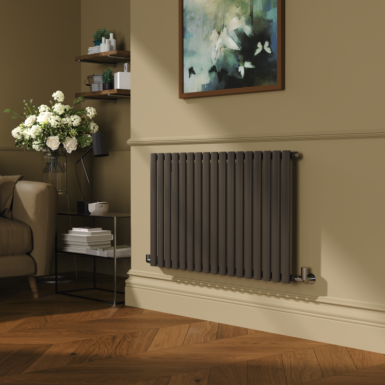 Sorrento Russet Horizontal Oval Designer Radiator 600x1003mm Single Panel 2679 BTU - Image 2