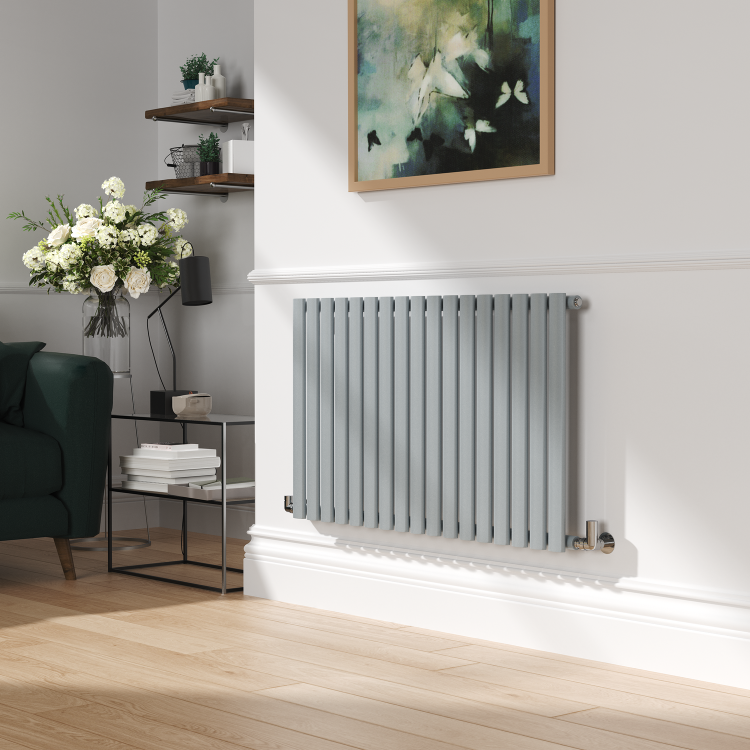 Sorrento Salt & Pepper Horizontal Oval Designer Radiator 600x1003mm Single Panel 2679 BTU - Image 2