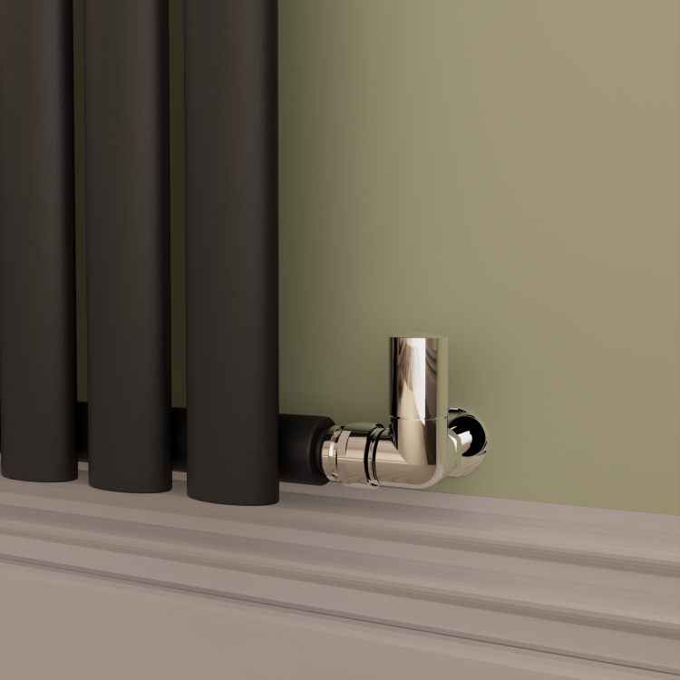 Sorrento Midnight Black Horizontal Oval Designer Radiator 800x1003mm Single Panel 3311 BTU - Image 2