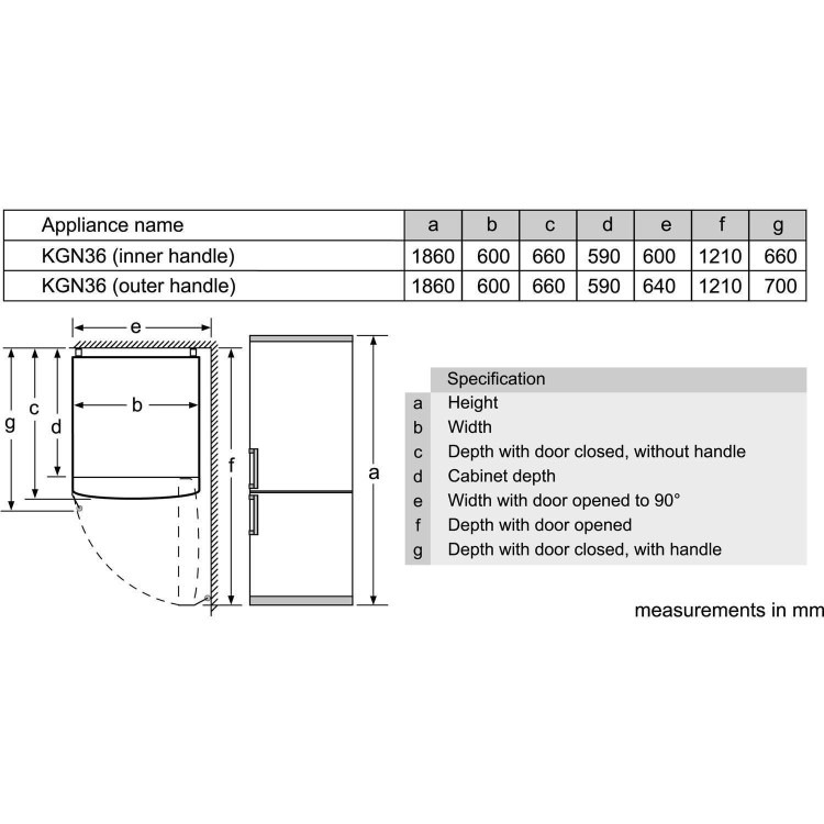 Bosch Series 2 305 Litre 60/40 Freestanding Fridge Freezer - White - Image 3