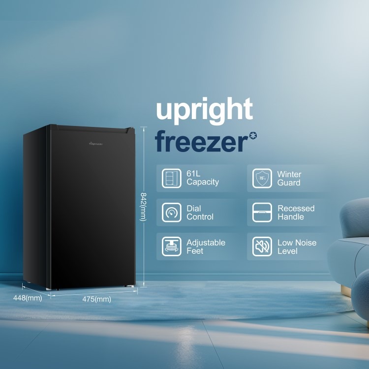 Fridgemaster 61 Litre Freestanding Under Counter Freezer - Black - Image 15
