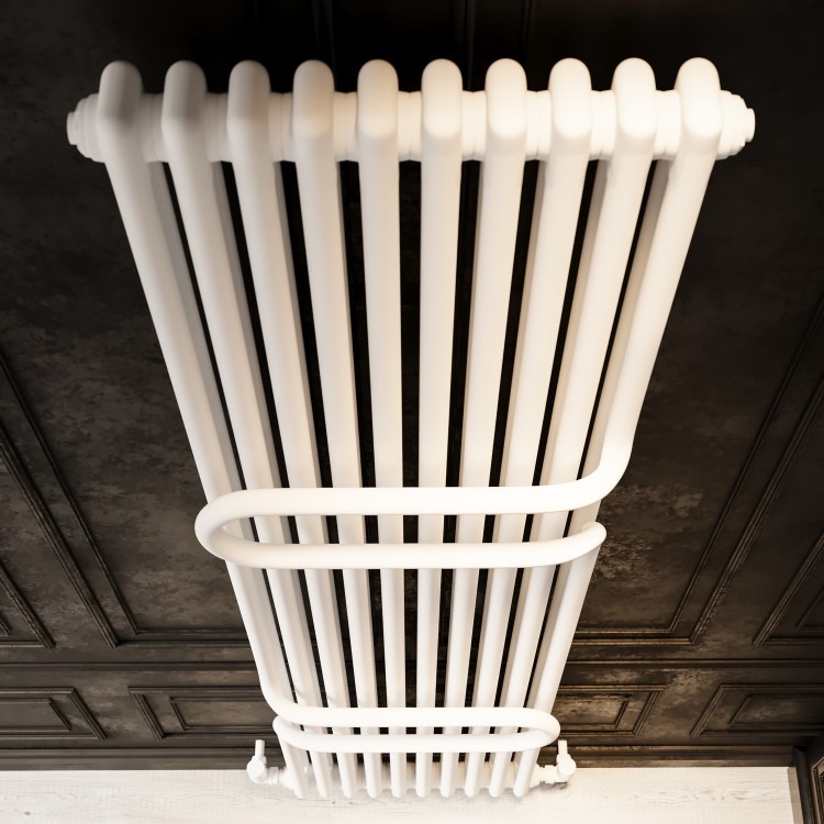 Vertical White Column Radiator with Towel Bars 1800 x 460mm - Nevis - Image 3