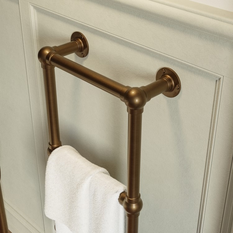 Bronze Vertical Traditional Towel Radiator 700 x 400mm - Regent - Image 3