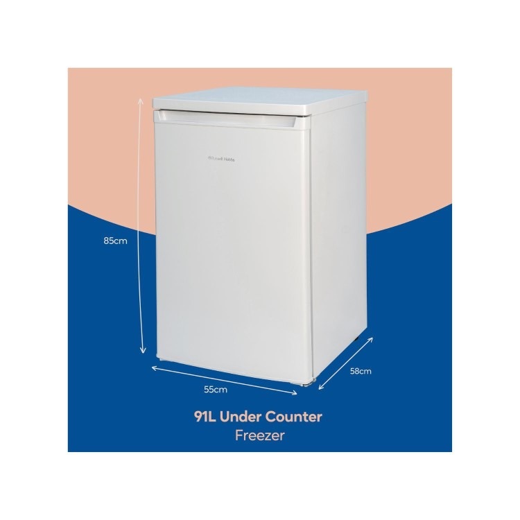 Russell Hobbs 91 Litre Freestanding Undercounter Freezer - White - Image 7