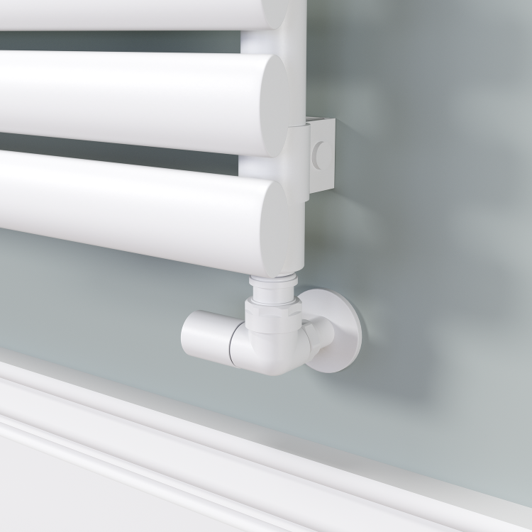 Sorrento Linea White Oval Designer Radiator 590x800mm Single Panel 1983 BTU - Horizontal Bars - Image 3