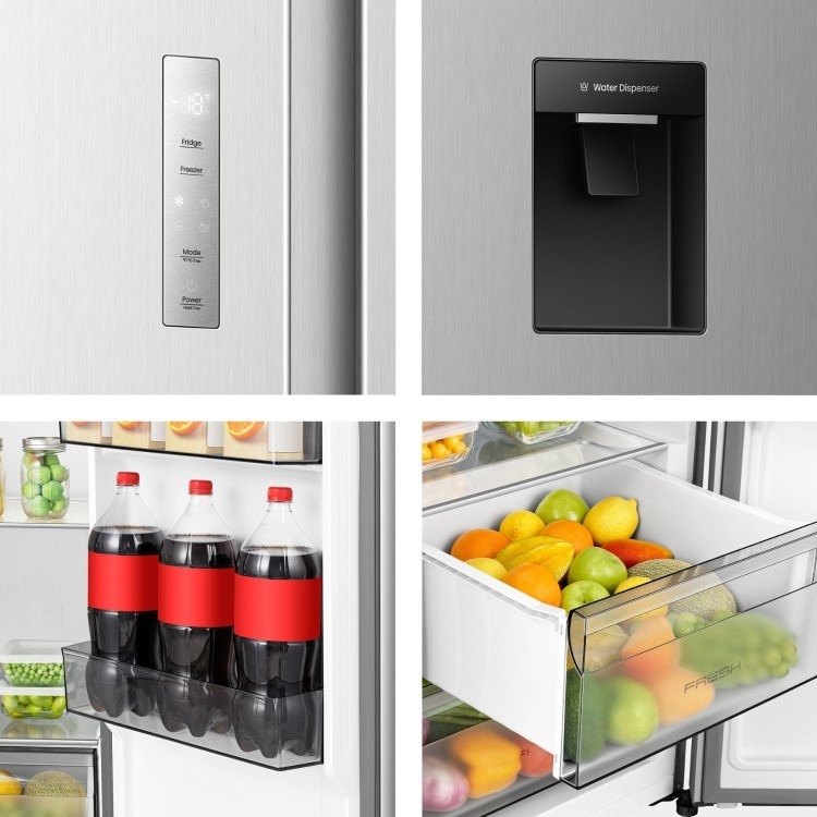 Hisense PureFlat 541 Litre Side-by-Side American Fridge Freezer - Silver - Image 3