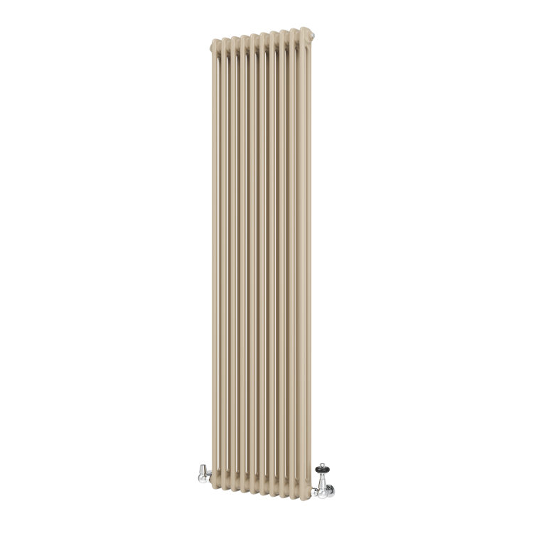 Reggio Beige grey Vertical Double Column Traditional Radiator 1800x470mm 4399 BTU - Cast Iron Style - Image 5