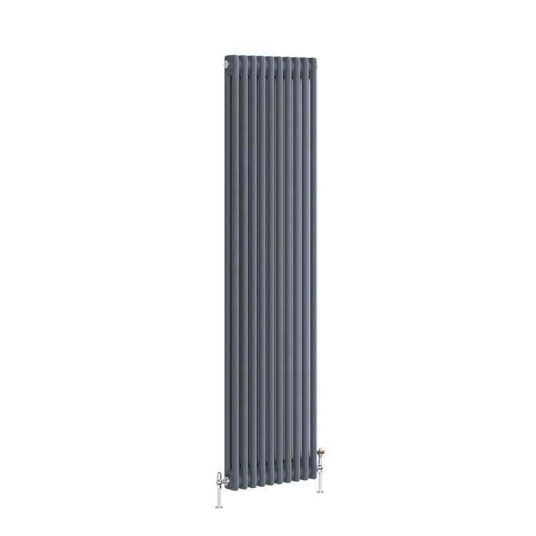 Reggio Anthracite Vertical Double Column Traditional Radiator 1800x470mm 4399 BTU - Cast Iron Style - Image 5