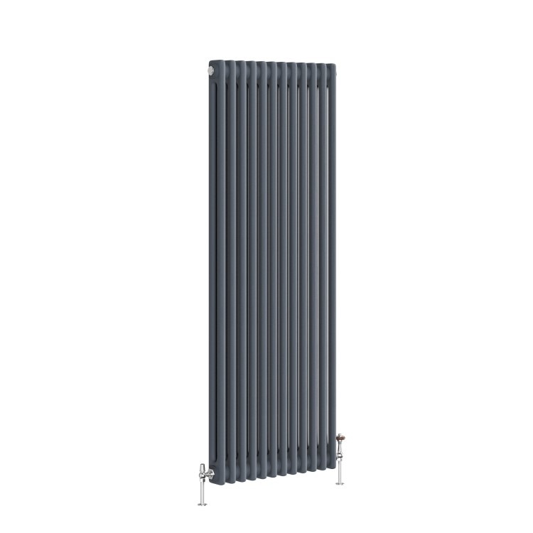 Reggio Anthracite Vertical Double Column Traditional Radiator 1500x560mm 4458 BTU - Cast Iron Style - Image 4