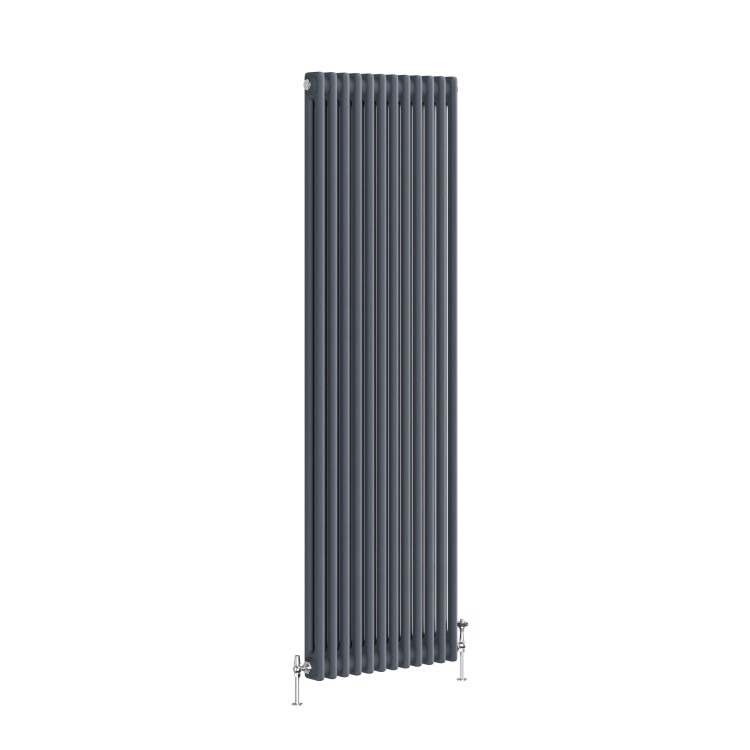 Reggio Anthracite Vertical Double Column Traditional Radiator 1800x560mm 5279 BTU - Cast Iron Style - Image 2