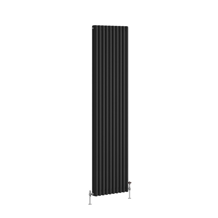 Reggio Midnight Black Vertical Triple Column Traditional Radiator 1800x470mm 5545 BTU - Cast Iron Style - Image 2