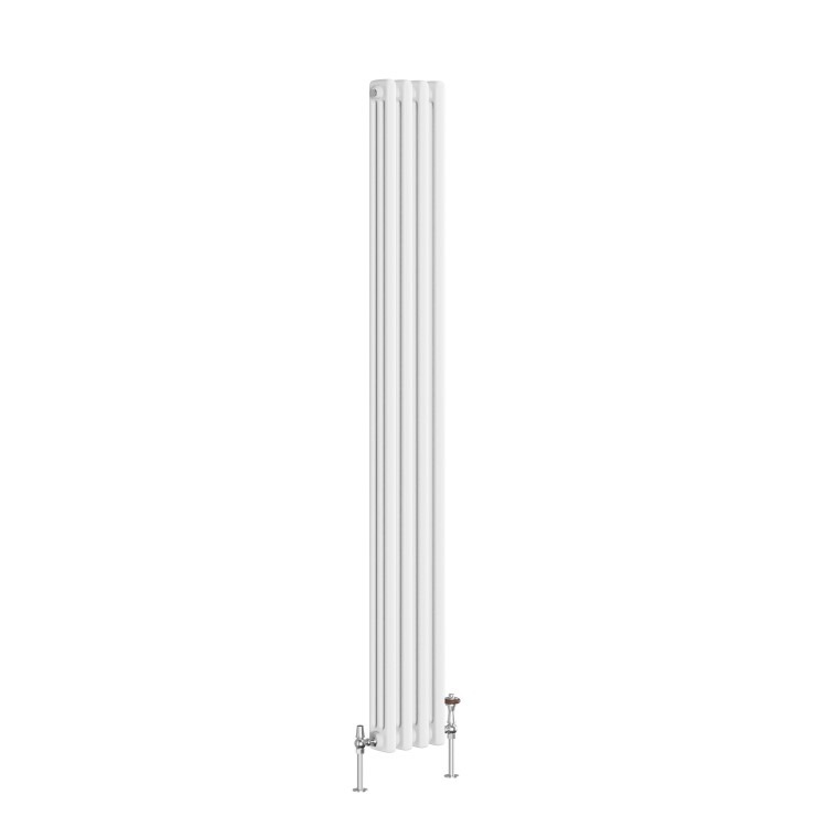 Reggio White Vertical Triple Column Traditional Radiator 1500x200mm 1875 BTU - Cast Iron Style - Image 3