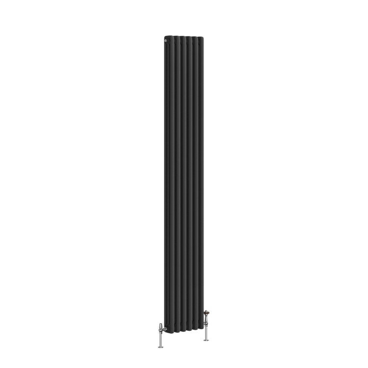 Reggio Midnight Black Vertical Triple Column Traditional Radiator 1800x290mm 3327 BTU - Cast Iron Style - Image 3