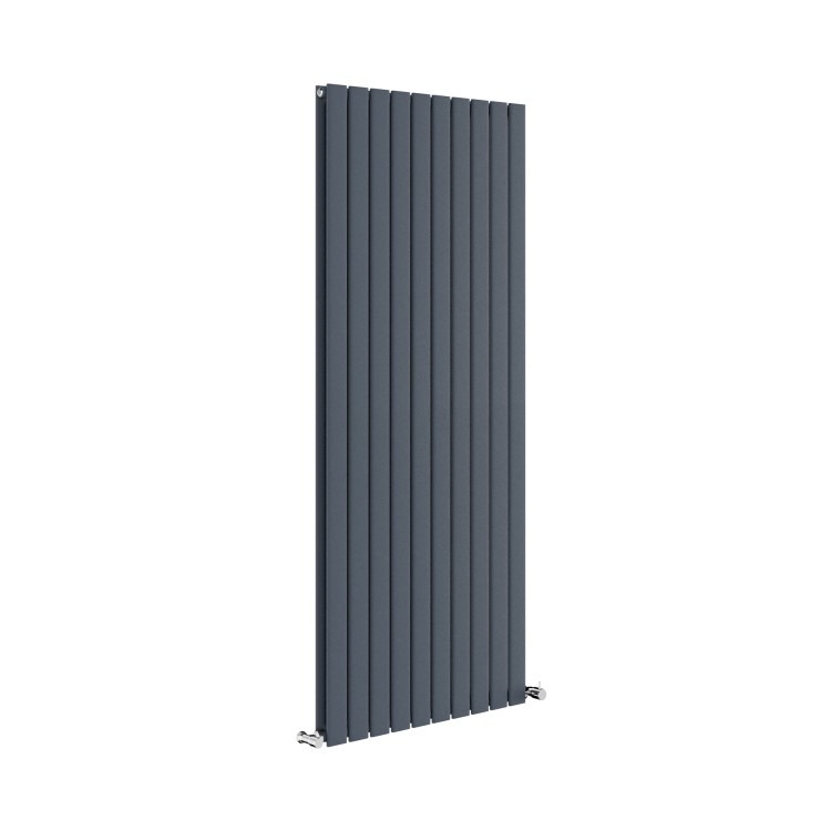 Riace Anthracite Vertical Flat Designer Radiator 1600x680mm Double Panel 6145 BTU - Image 3
