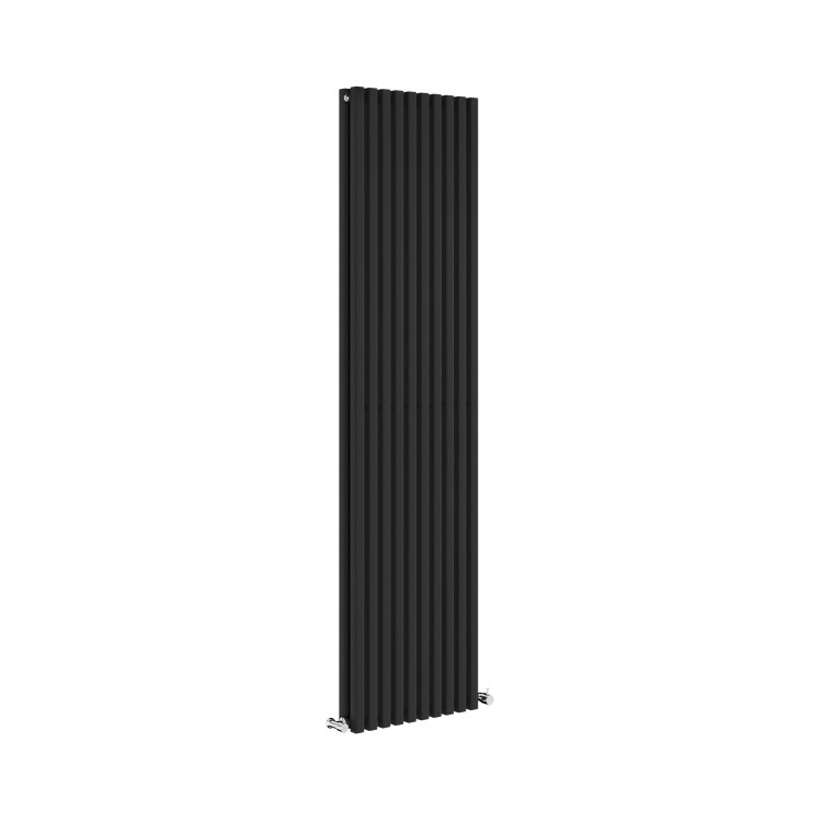 Ravello Midnight Black Vertical Square Designer Radiator 1800x450mm Double Panel 5357 BTU - Image 3