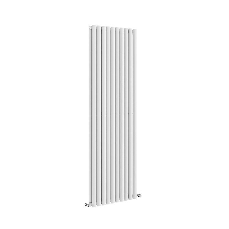 Sorrento White Vertical Oval Designer Radiator 1800x590mm Double Panel 6229 BTU - Image 5
