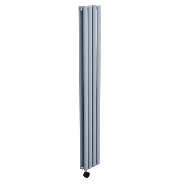 Light Grey Vertical Smart Electric Radiator with Wi-Fi Thermostat - 1200W - Double Panel H1600xW236mm - Bathroom Safe - Image 3