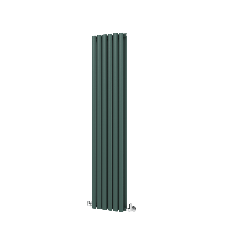 Sorrento Evergreen Vertical Oval Designer Radiator 1600x354mm Double Panel 3351 BTU - Image 5