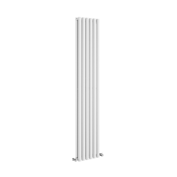 Sorrento White Vertical Oval Designer Radiator 1800x354mm Double Panel 3737 BTU - Image 3