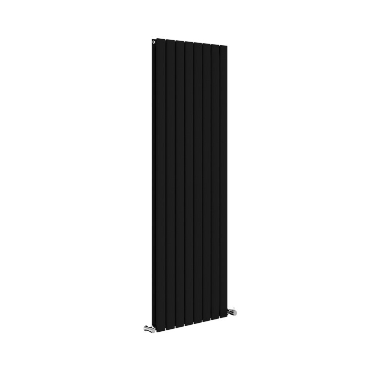 Riace Midnight Black Vertical Flat Designer Radiator 1600x544mm Double Panel 4916 BTU - Image 3