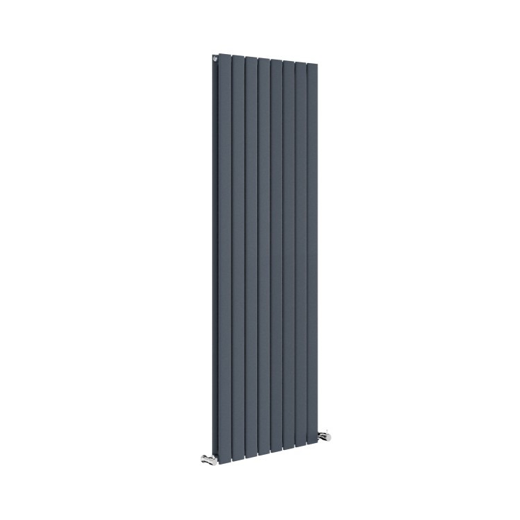 Riace Anthracite Vertical Flat Designer Radiator 1600x544mm Double Panel 4916 BTU - Image 3
