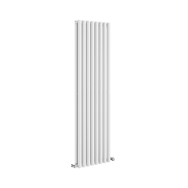 Sorrento White Vertical Oval Designer Radiator 1600x472mm Double Panel 4468 BTU - Image 5