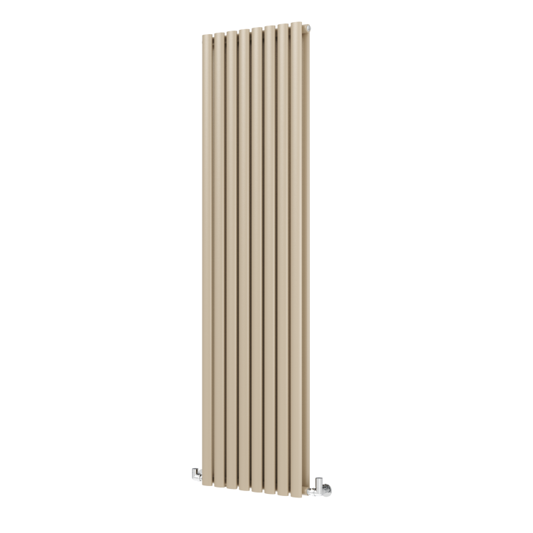 Sorrento Beige grey Vertical Oval Designer Radiator 1800x472mm Double Panel 4983 BTU - Image 3