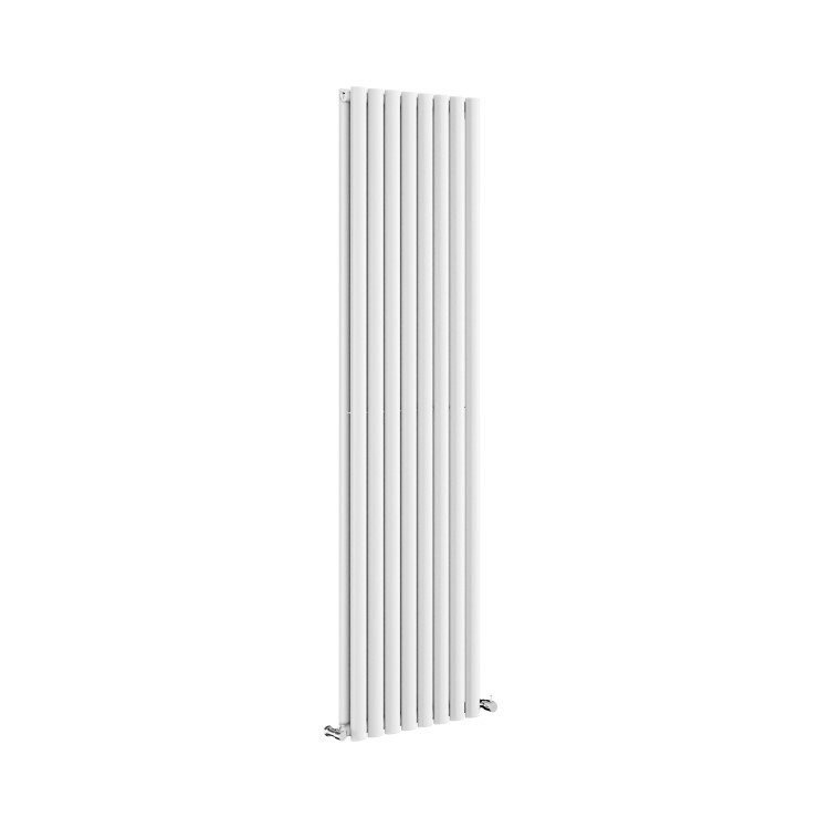 Sorrento White Vertical Oval Designer Radiator 1800x472mm Double Panel 4983 BTU - Image 3