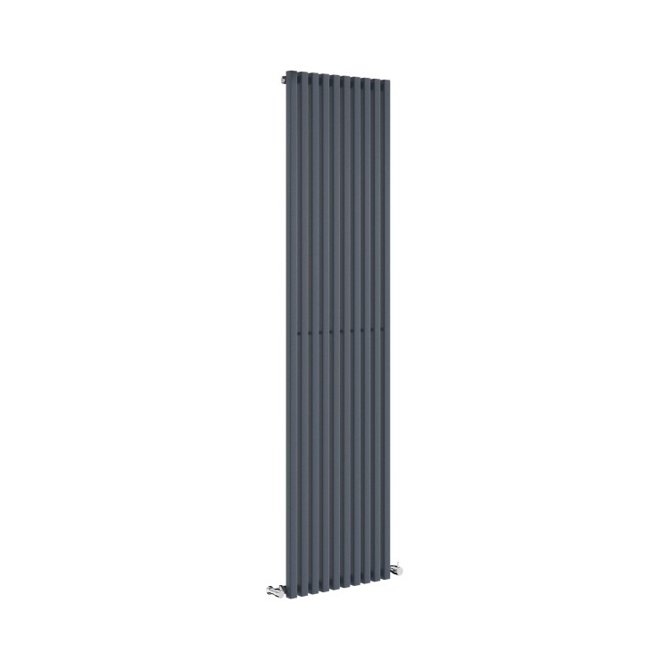 Ravello Anthracite Vertical Square Designer Radiator 1800x450mm Single Panel 3618 BTU - Image 2
