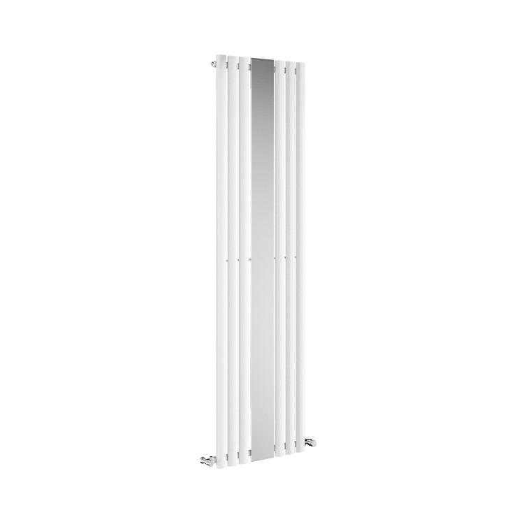 Specchio White Vertical Oval Designer Radiator with Mirror 1800x500mm Single Panel 2680 BTU - Image 3