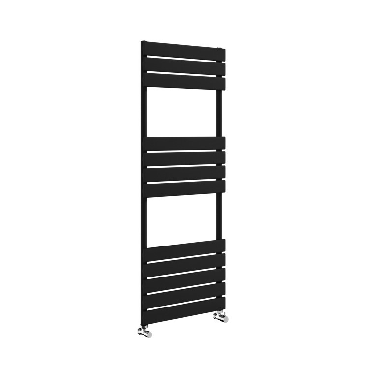 Riace Midnight Black Vertical Flat Towel Radiator 1200x450mm Single Panel 1621 BTU - Image 4