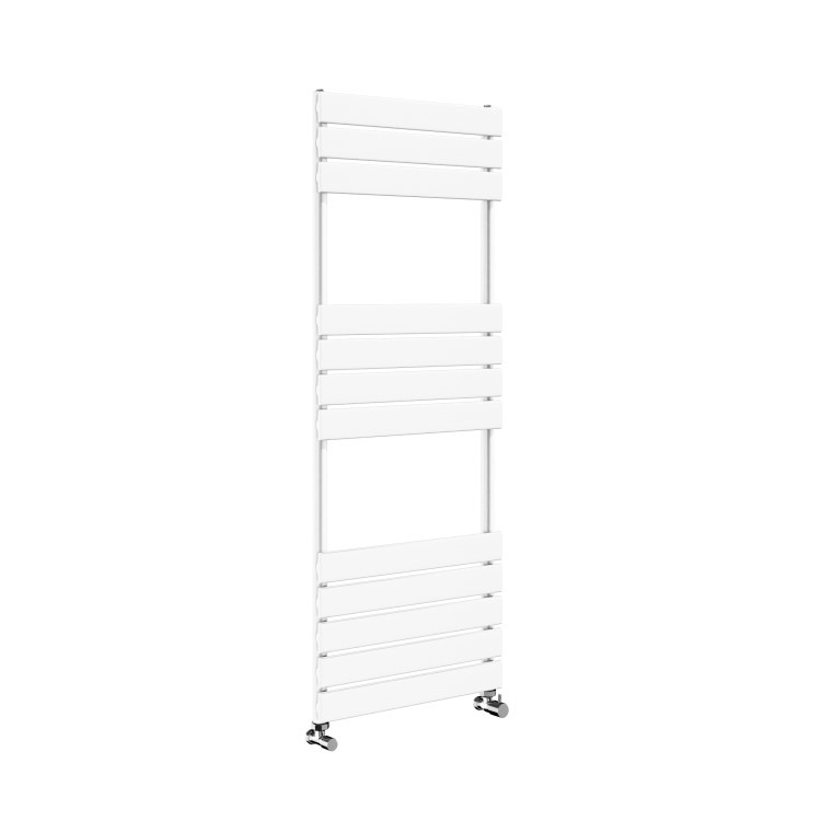 Riace White Vertical Flat Towel Radiator 1200x450mm Single Panel 1621 BTU - Image 3