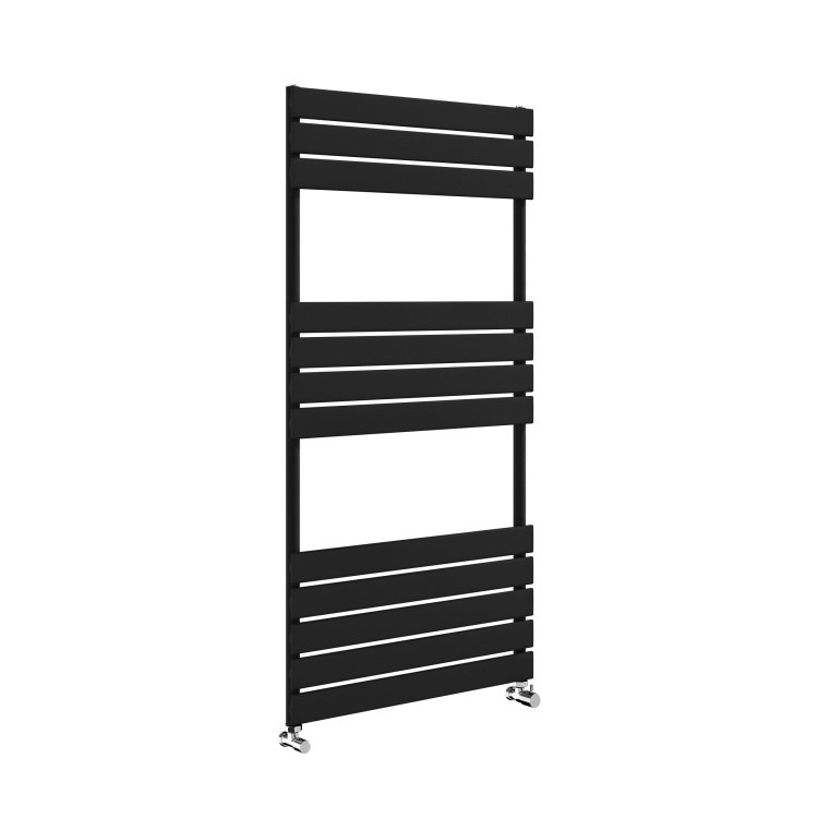 Riace Midnight Black Vertical Flat Towel Radiator 1200x600mm Single Panel 2034 BTU - Image 3