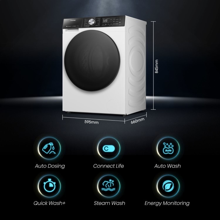 Hisense 5S Series 10kg 1400rpm Washing Machine - White - Image 3