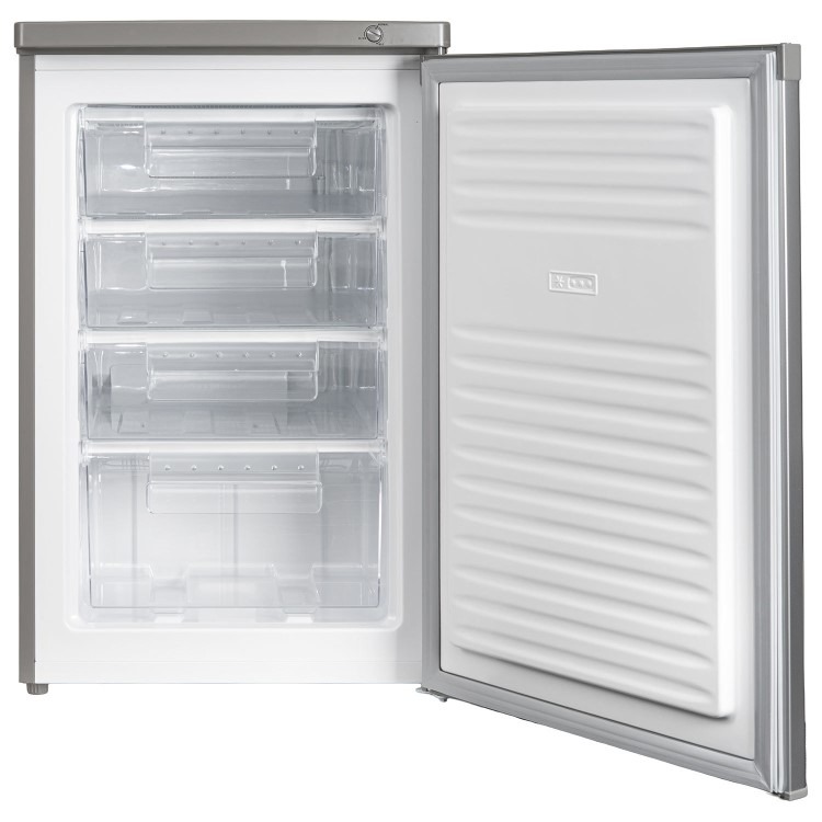 electriQ 91 Litre Freestanding Under Counter Freezer - Silver - Image 3