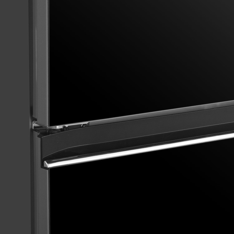 electriQ 320 Litre French Style American Fridge Freezer - Black Glass - Image 3