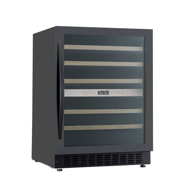 electriQ 46 Bottle Capacity Full Range Dual Zone Wine Cooler - Black - Image 3