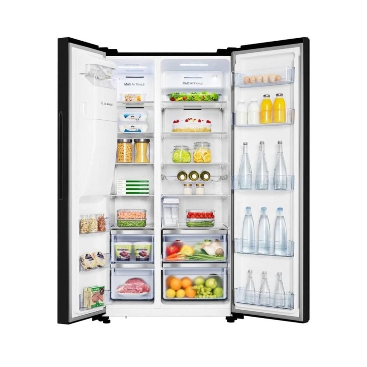 Hisense 562 Litre Side-By-Side American Fridge Freezer - Black - Image 4