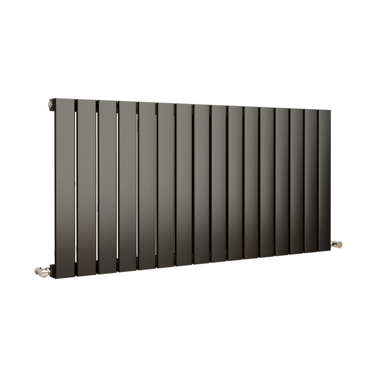 Eco Eleganza Midnight Black Horizontal Flat Designer Aluminium Radiator 600x1200mm Single Panel 3683 BTU - Image 3