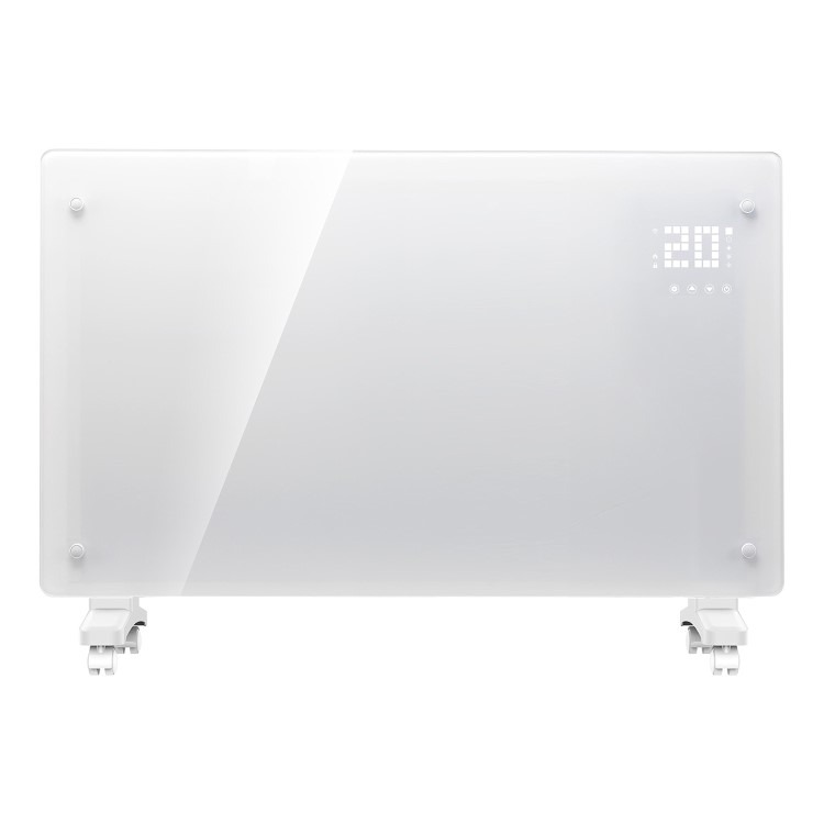 electriQ 2500W Smart Designer Glass Panel Convection Heater - Wall Mountable & Bathroom Safe - White - Image 3