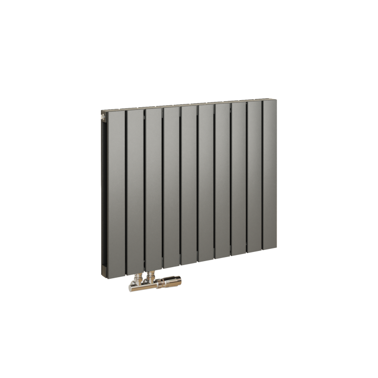 Eco Eleganza Anthracite Horizontal Flat Aluminium Middle Connection Radiator 600x750mm Double Panel 3056 BTU - Image 3