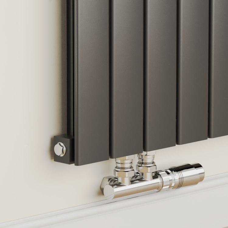 Eco Eleganza Midnight Black Horizontal Flat Aluminium Middle Connection Radiator 600x750mm Single Panel 2302 BTU - Image 4