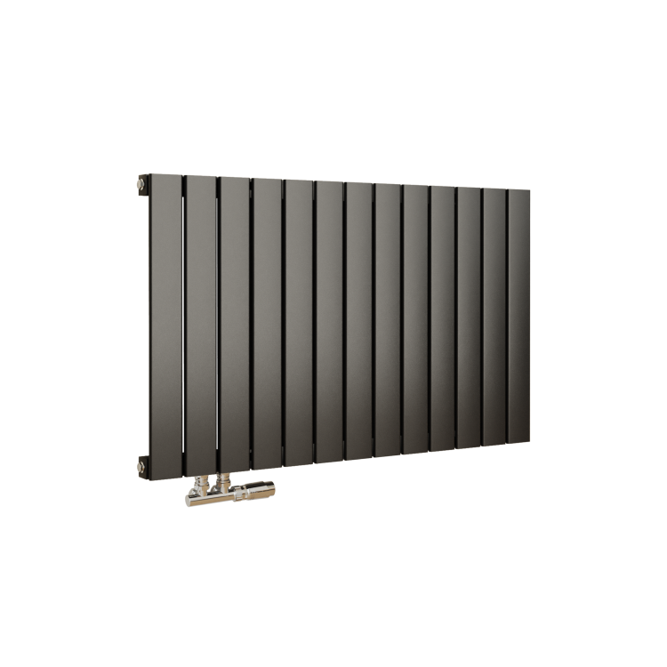 Eco Eleganza Midnight Black Horizontal Flat Aluminium Middle Connection Radiator 600x975mm Single Panel 2992 BTU - Image 3