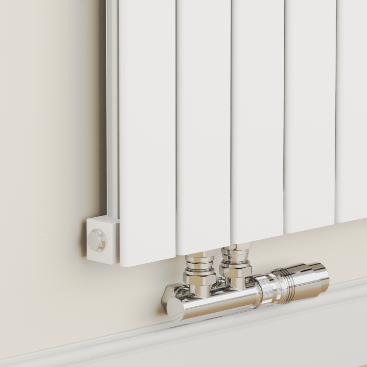 Eco Eleganza White Vertical Flat Aluminium Middle Connection Radiator 1800x300mm Single Panel 2258 BTU - Image 4