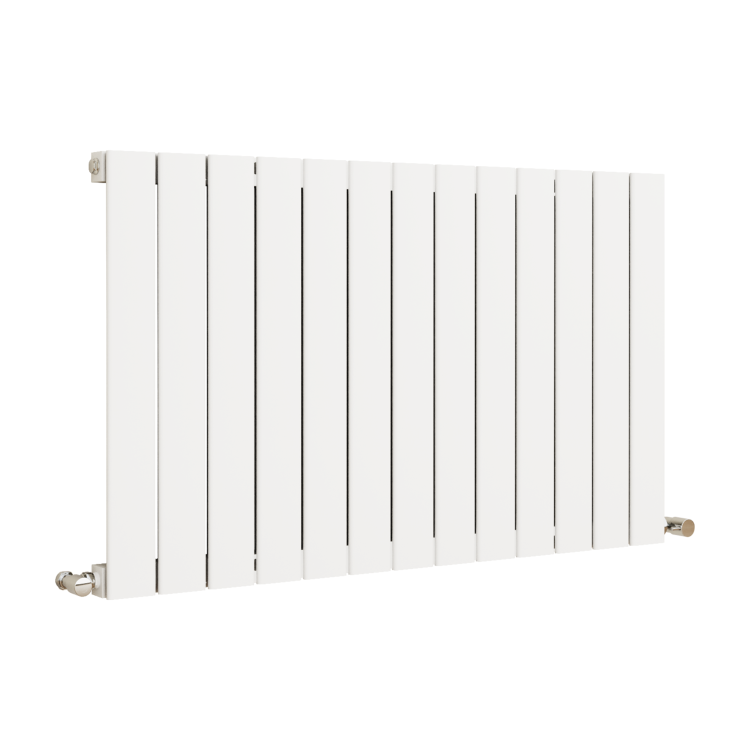 Eco Eleganza White Horizontal Flat Designer Aluminium Radiator 600x975mm Single Panel 2992 BTU - Image 3